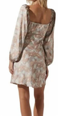 ASTR Satin Twist Mini Dress in taupe mauve - women's dress - detail view