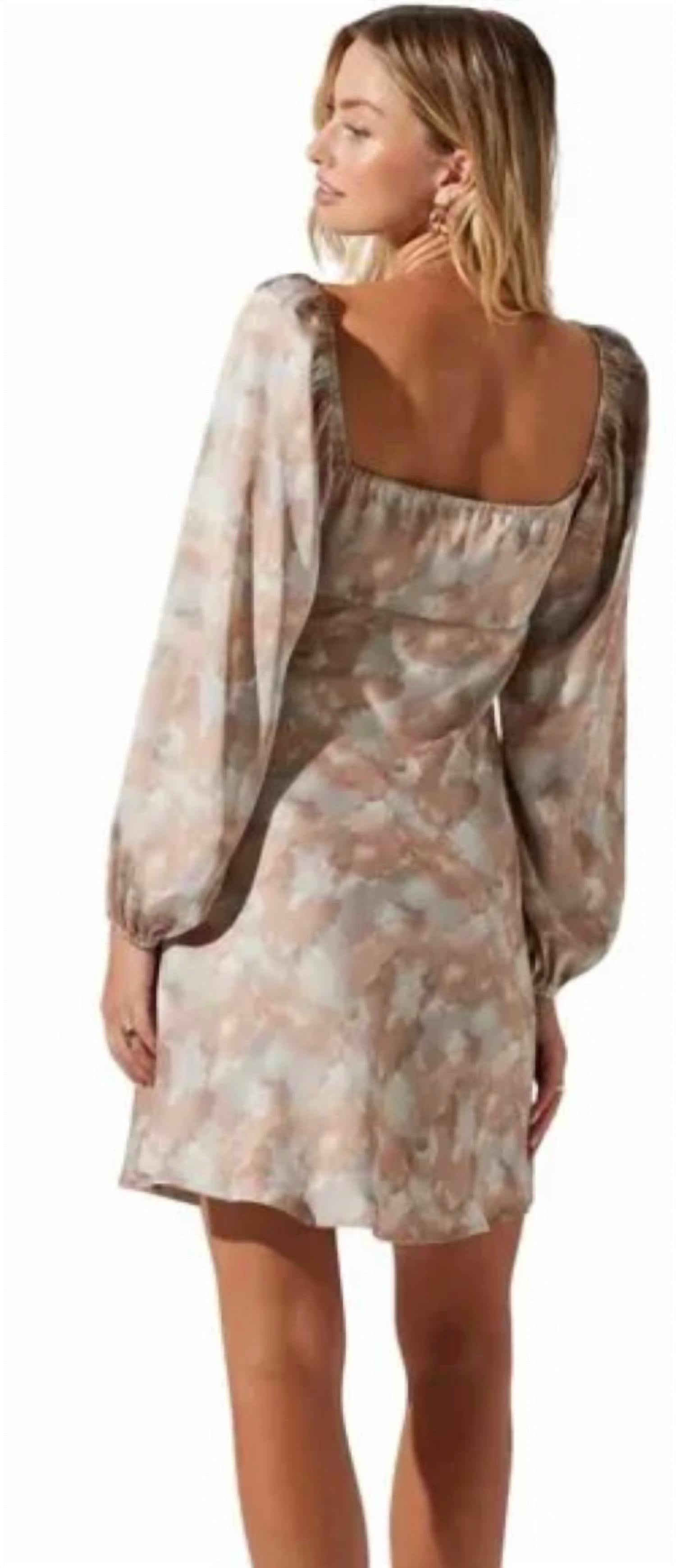 ASTR Satin Twist Mini Dress in taupe mauve - women's dress - alternate view