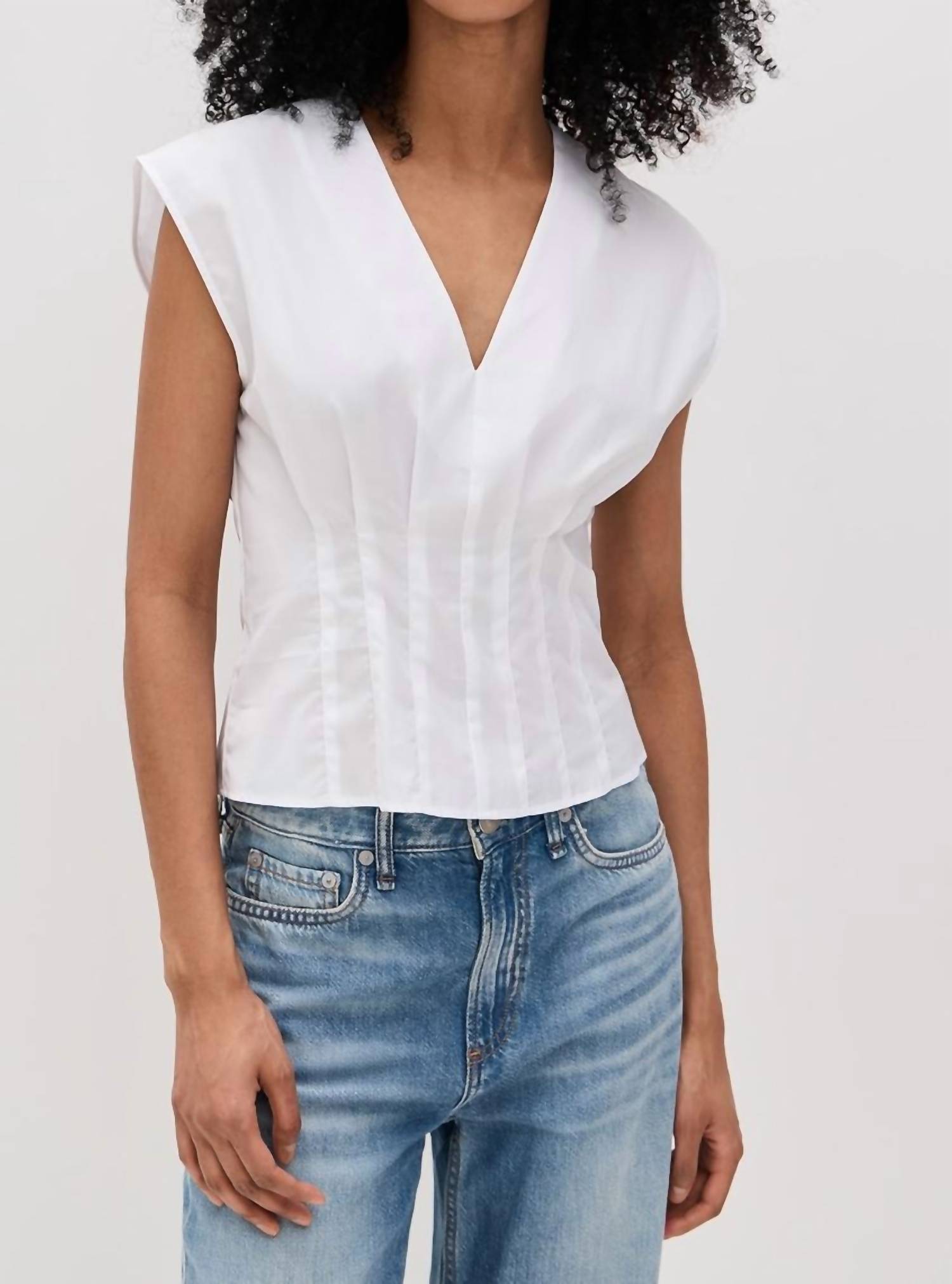 Rag & Bone - Ines Poplin Top In White