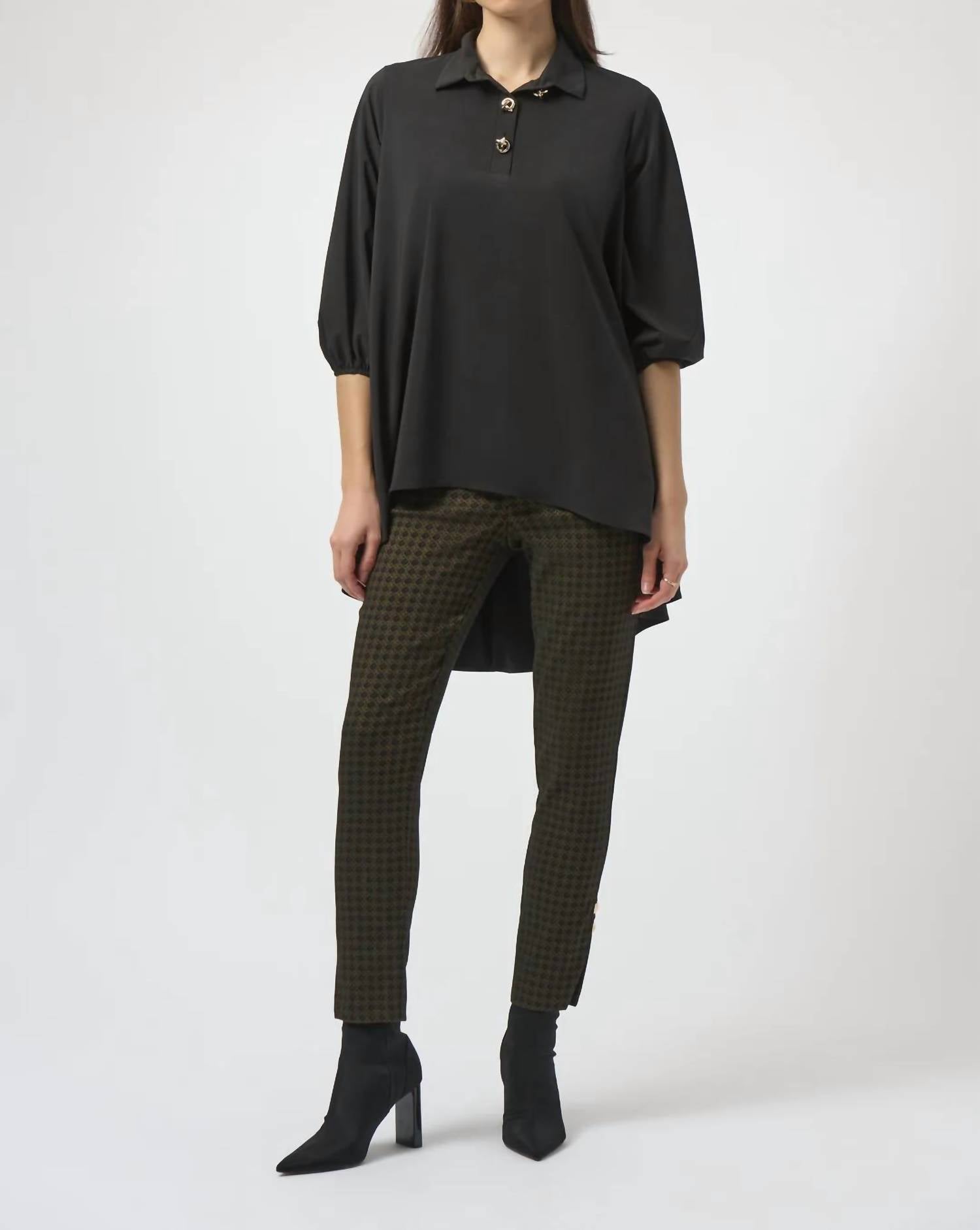 Joseph Ribkoff - Geometric Print Pull On Pants