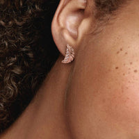 Pandora - Floating Curved Feather Stud Earrings