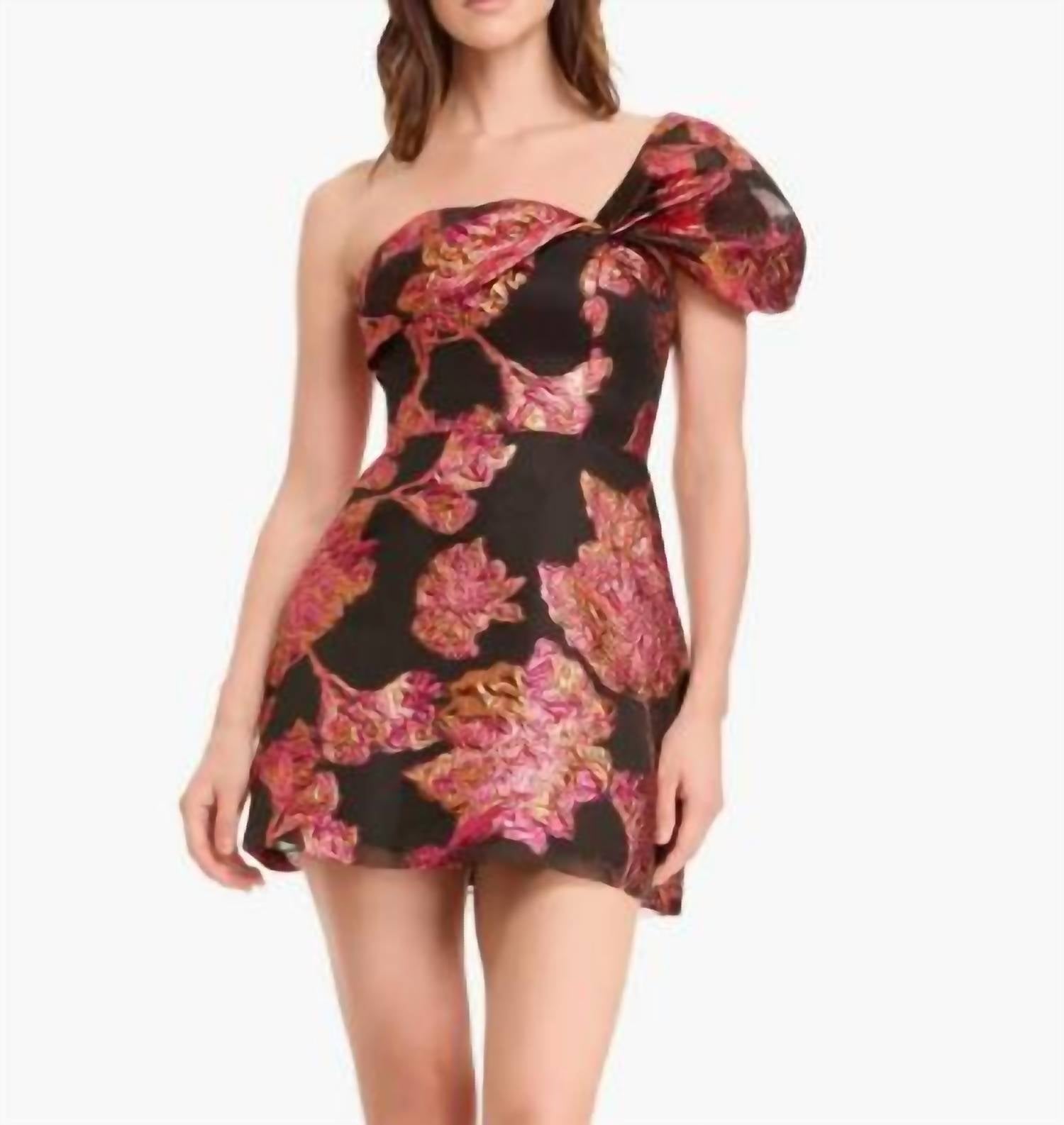 Dress The Population - Jacquard Off The Shoulder Cocktail Minidress