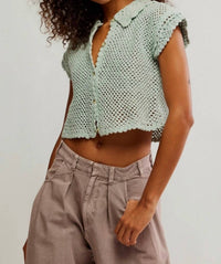 Free People - Lily Crop Crochet Cardigan