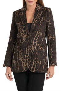 LOVE TOKEN 2 Button Animal Print Blazer in leopard - women's jacket - alternate view