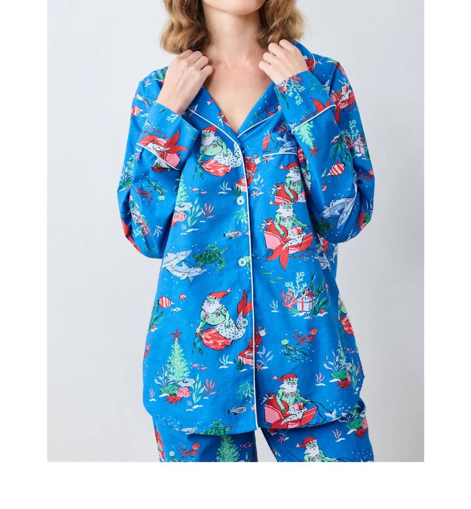 Printfresh - Merry Mermen & Dolphin Tails Long Sleeve Pajama Set