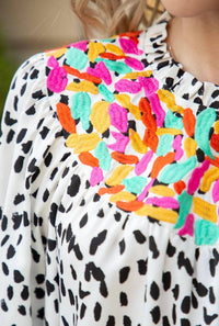 Voy - Just Perfect Half Sleeve Dotted Top