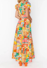 Show Me Your Mumu Winnie Maxi Dress in postcards from italia print - women's dress - alternate view
