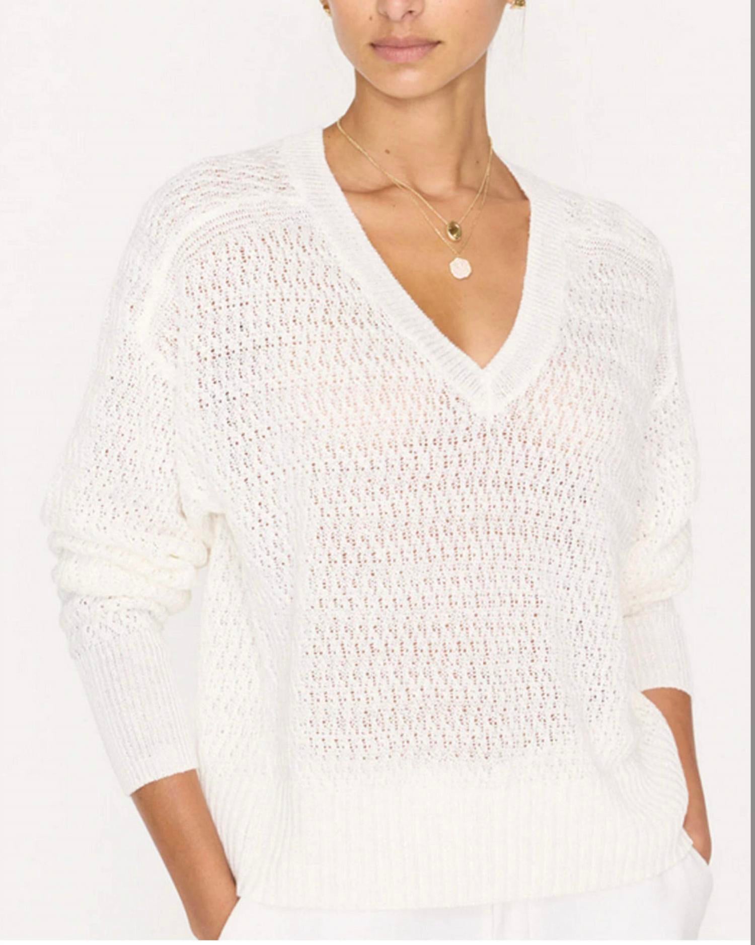 Brochu Walker - Leia Open Stitch V-Neck Sweater