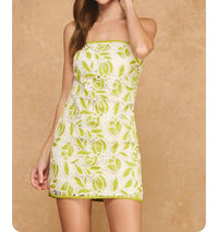 Strut & Bolt - Contrast Floral Lace Crochet Mini Dress