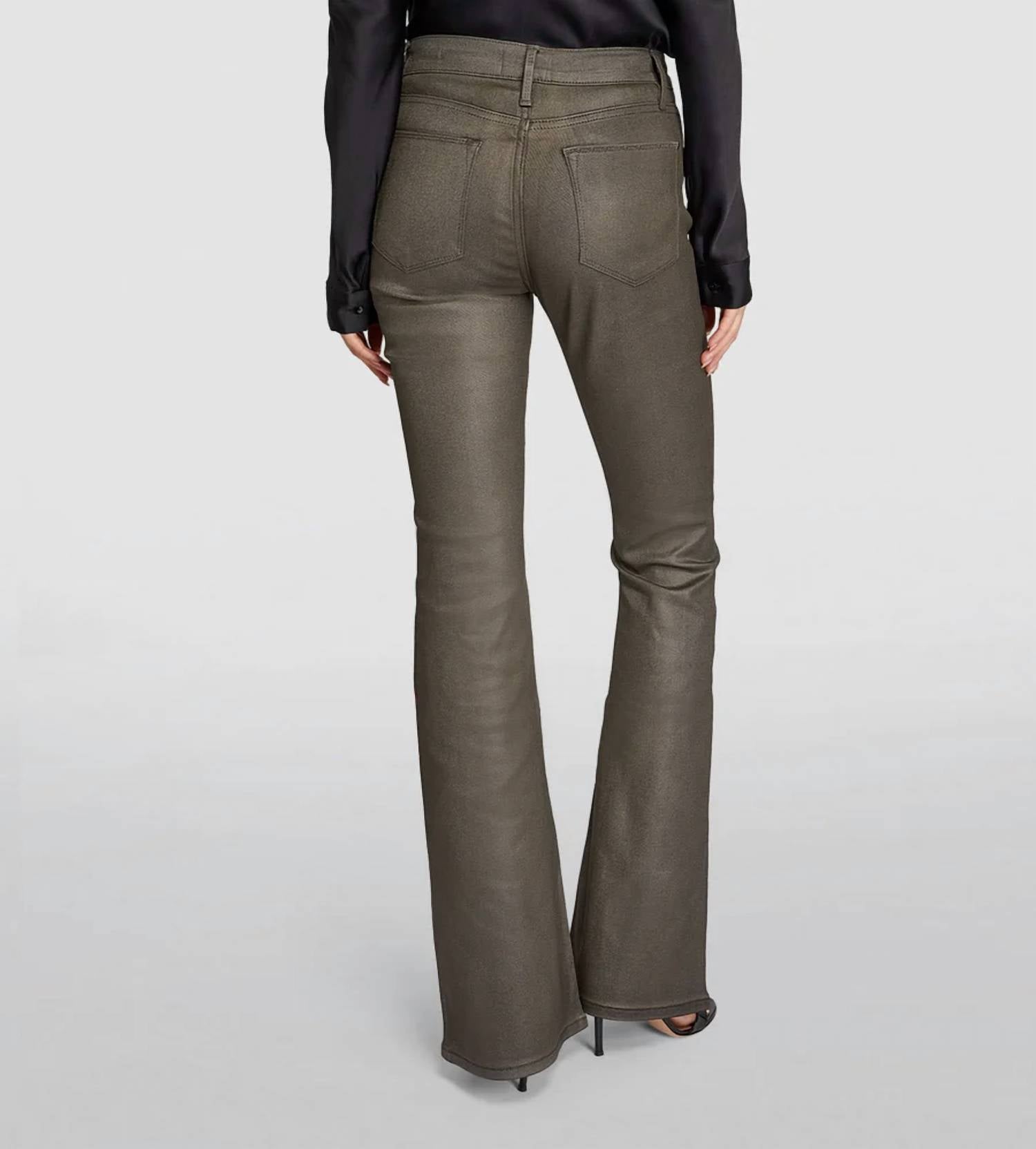 Frame - Le 70s Coated Glitter High Waist Flare Jeans