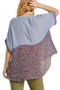 Umgee - Animal Print Layered Top