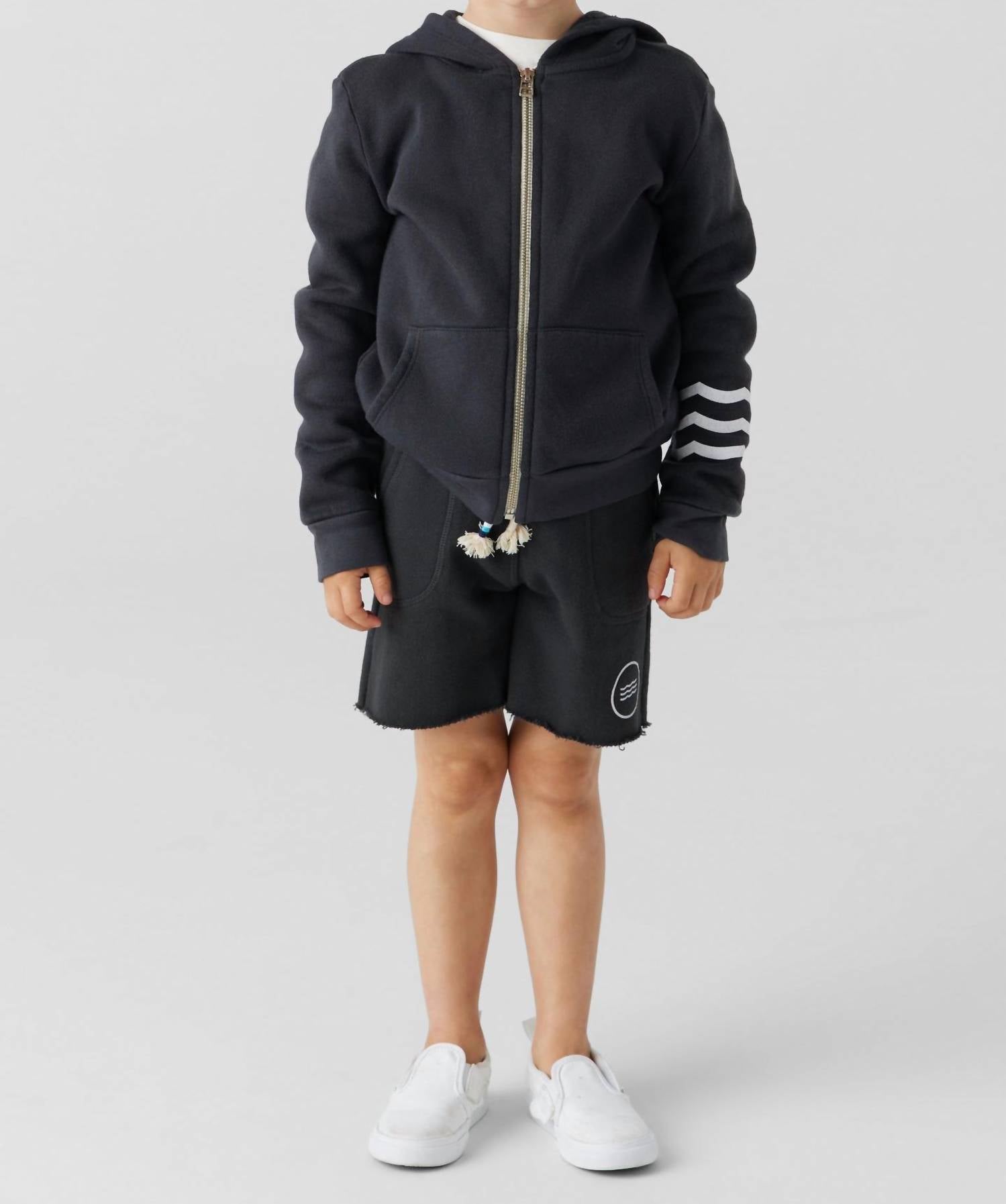 SOL ANGELES Wave Hoodie in black - kids' shirt