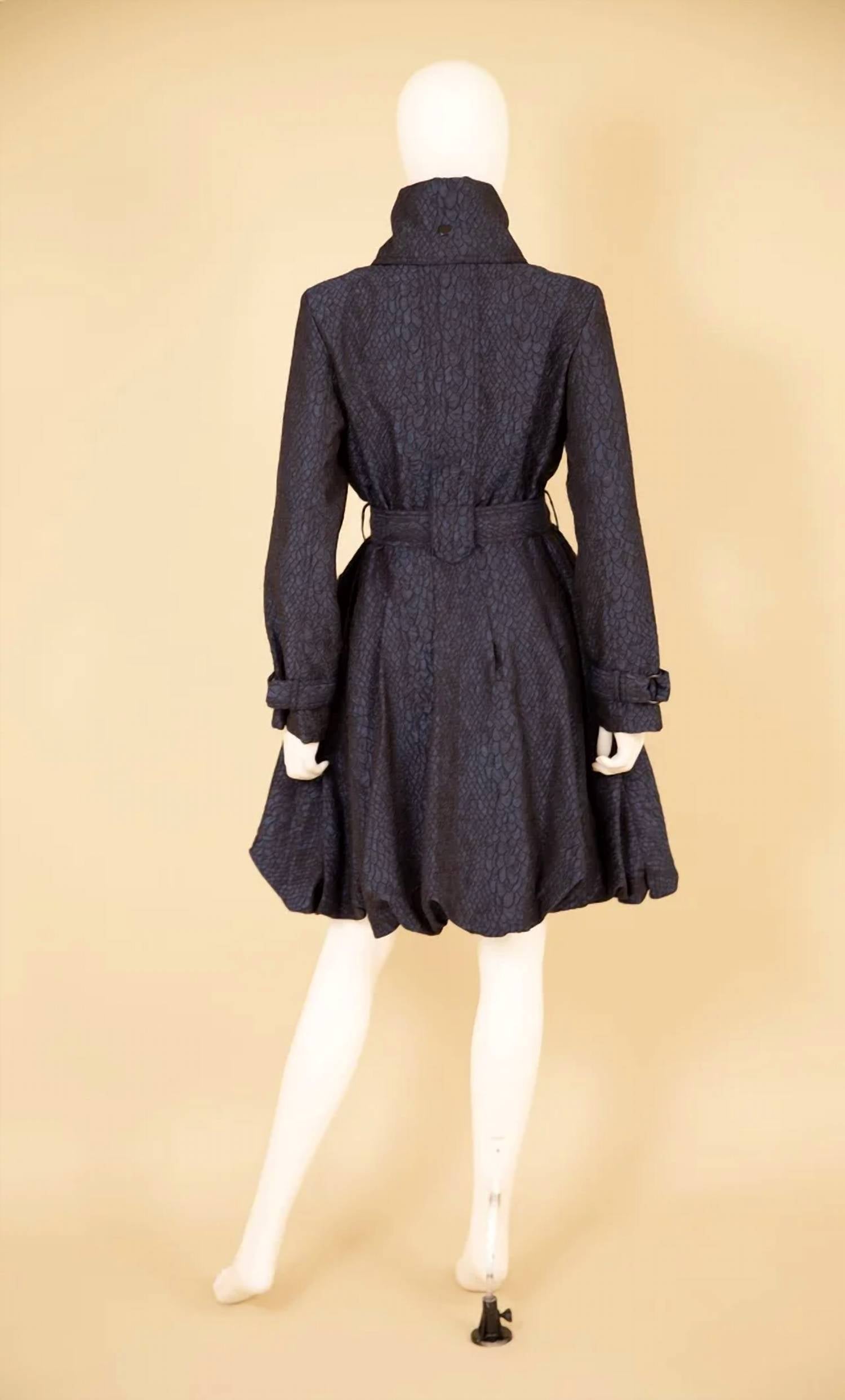 Samuel Dong - Women's Woven Jacquard Bubble Dress Coat
