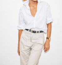 A SHIRT THING Women's Phoebe Blouse in white - women's shirt - alternate view