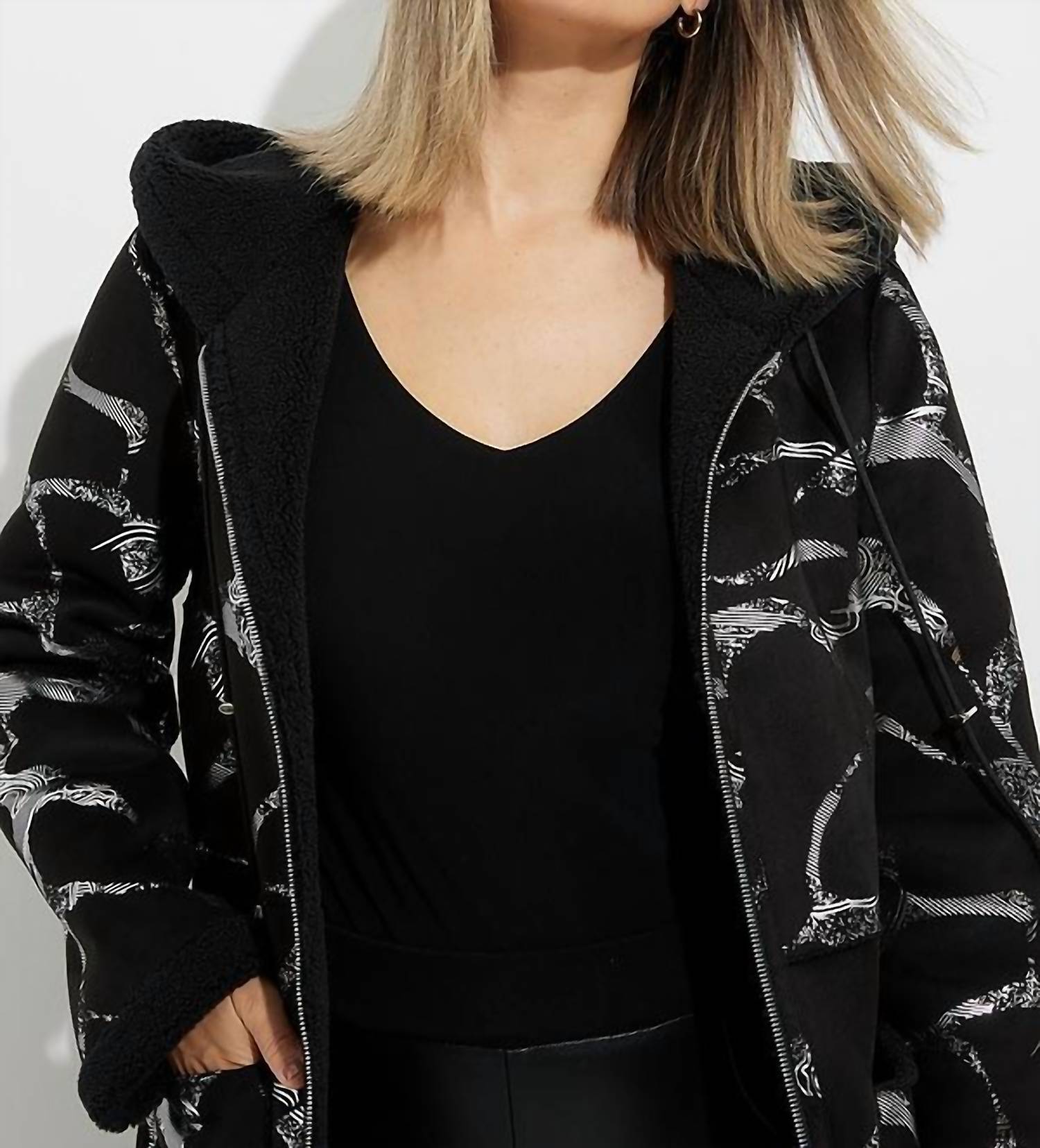 Joseph Ribkoff - Double Front Pocket Hooded Jacket