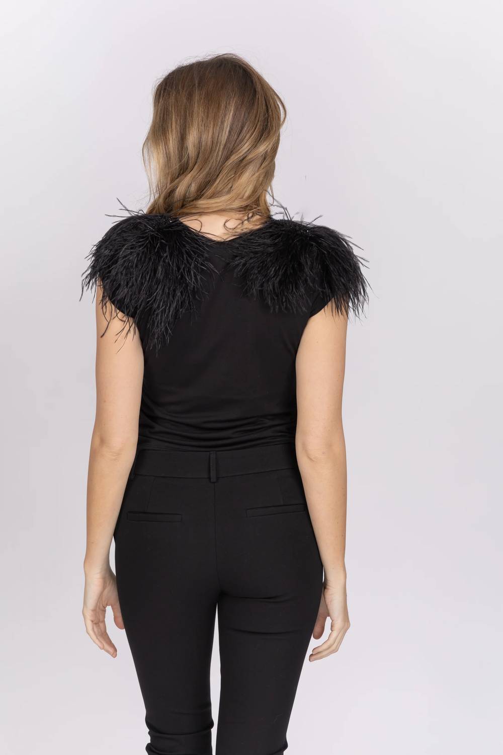 Emily Shalant - Feather Shoulder Luxe Jersey Top