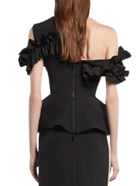 Maticevski - Dark Rose Ruffled Top