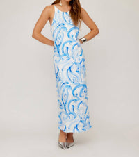 Fifteen Twenty Sera Paisley Print Crepe A Line Midi Dress in blue - women's dress - view 4