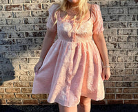 B.Right - Jacquard Puff Sleeve Mini Dress
