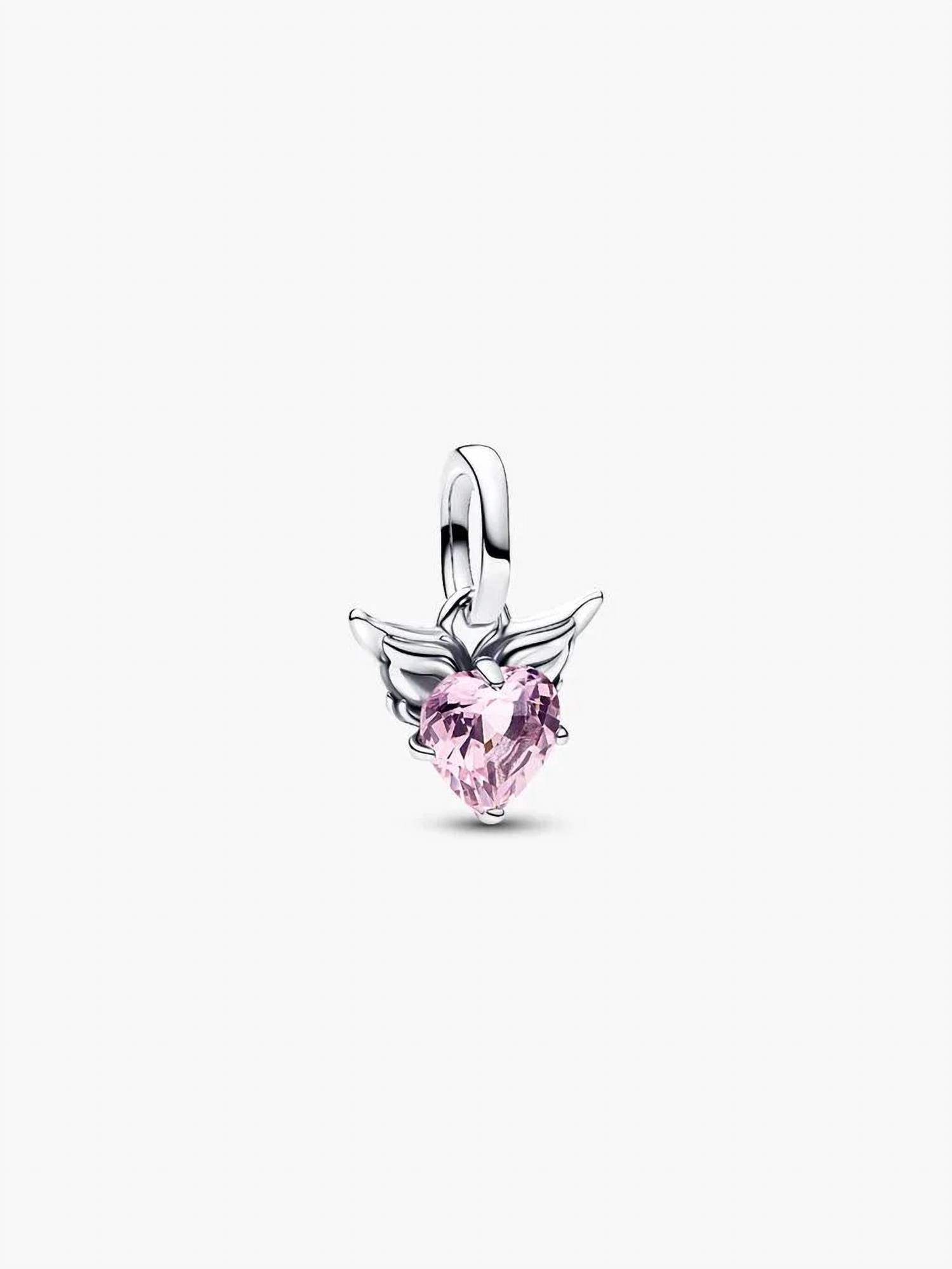 Pandora Winged Heart Mini Dangle Charm in silver - women's jewelry