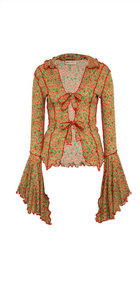 Siedrés - Zee Fluted Sleeve Tie-Front Shirt