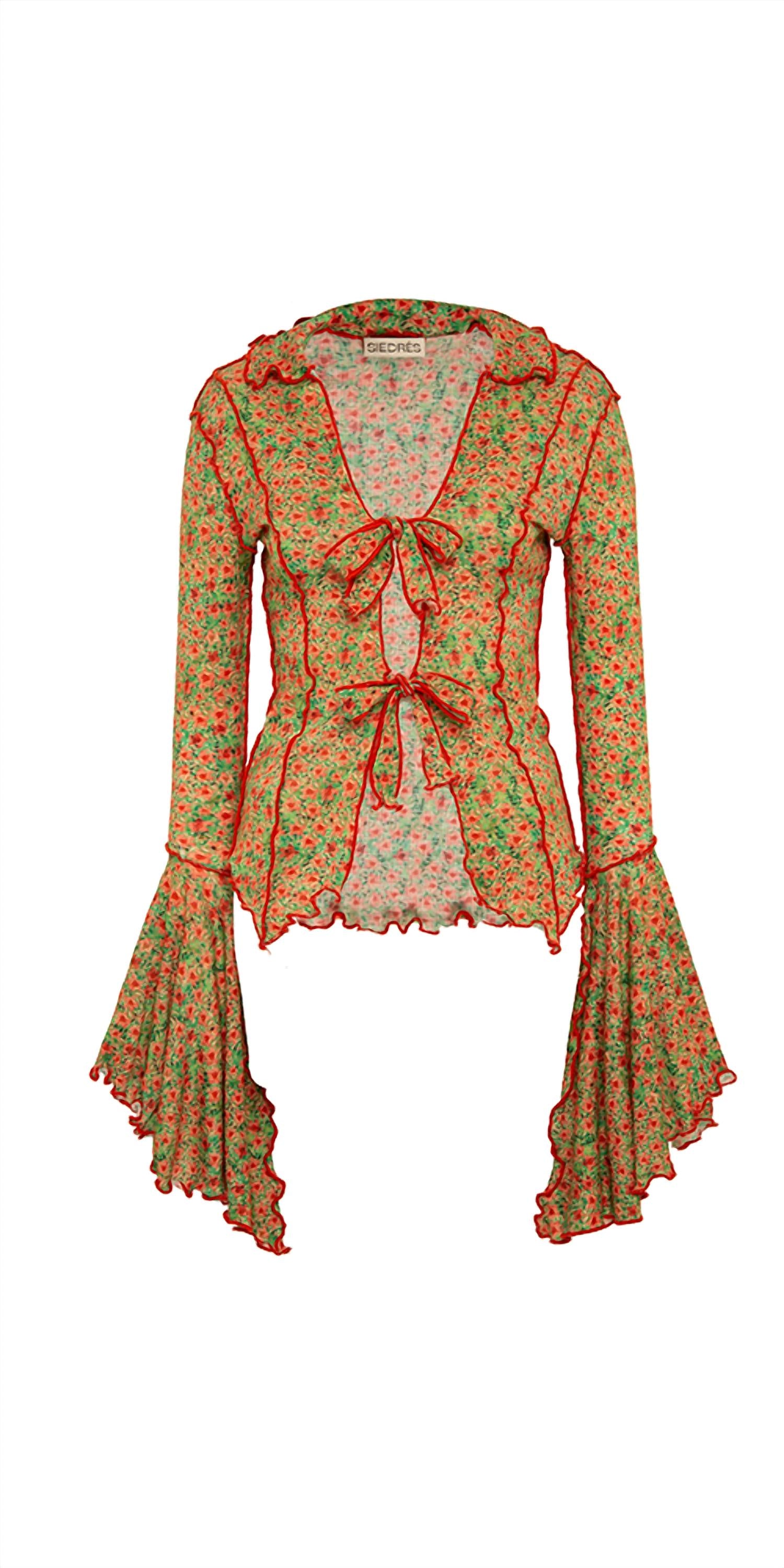 Siedrés - Zee Fluted Sleeve Tie-Front Shirt