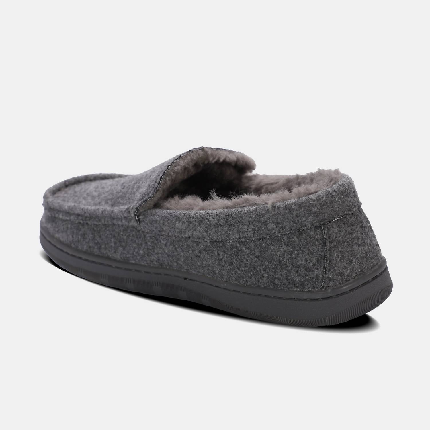 Lamo Men's Harrison Wool Slip-on Moccasin in charcoal - men's loafer - view 5
