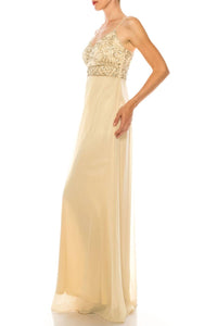 Sue Wong - Women's Beaded Chiffon Spaghetti Strap Dress