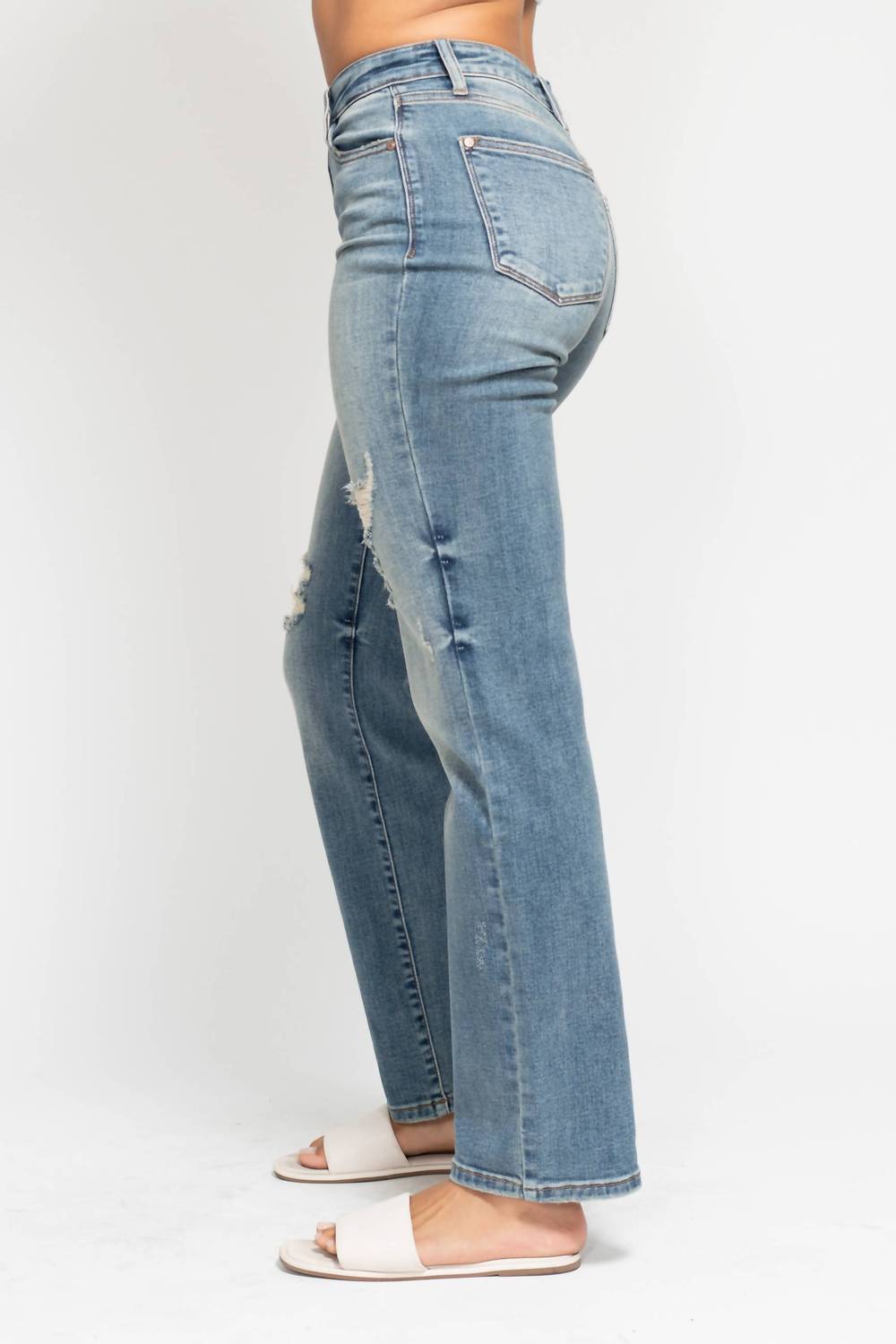 Judy Blue - Women's High Waisted Dad Straight Jean