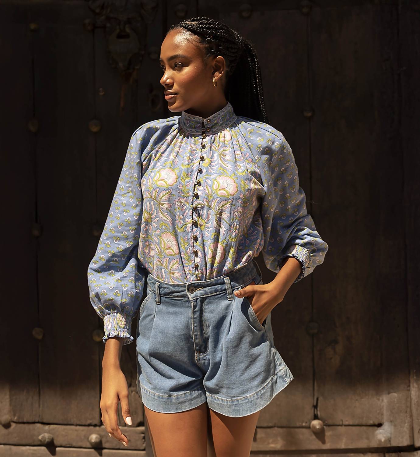 Miss June Paris - Raquel High Neck Blouse