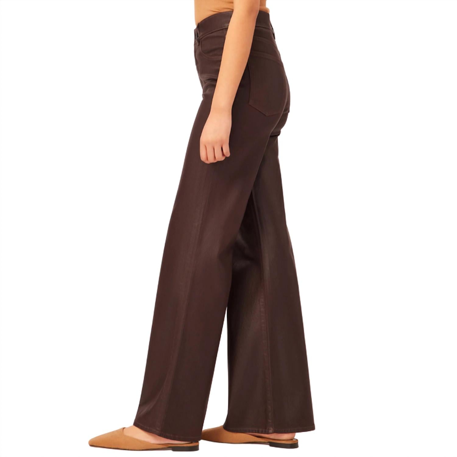 DL1961 - Women's Women's Hepburn Wide Leg High Rise Vintage Pants in dark mocha - women's pants - alternate view