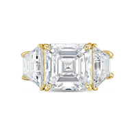 Diana M Jewels - 15.00cts Asscher-cut Lab-grown Diamond Ring With 1.50cts Trapezoid Side Stones - Grand