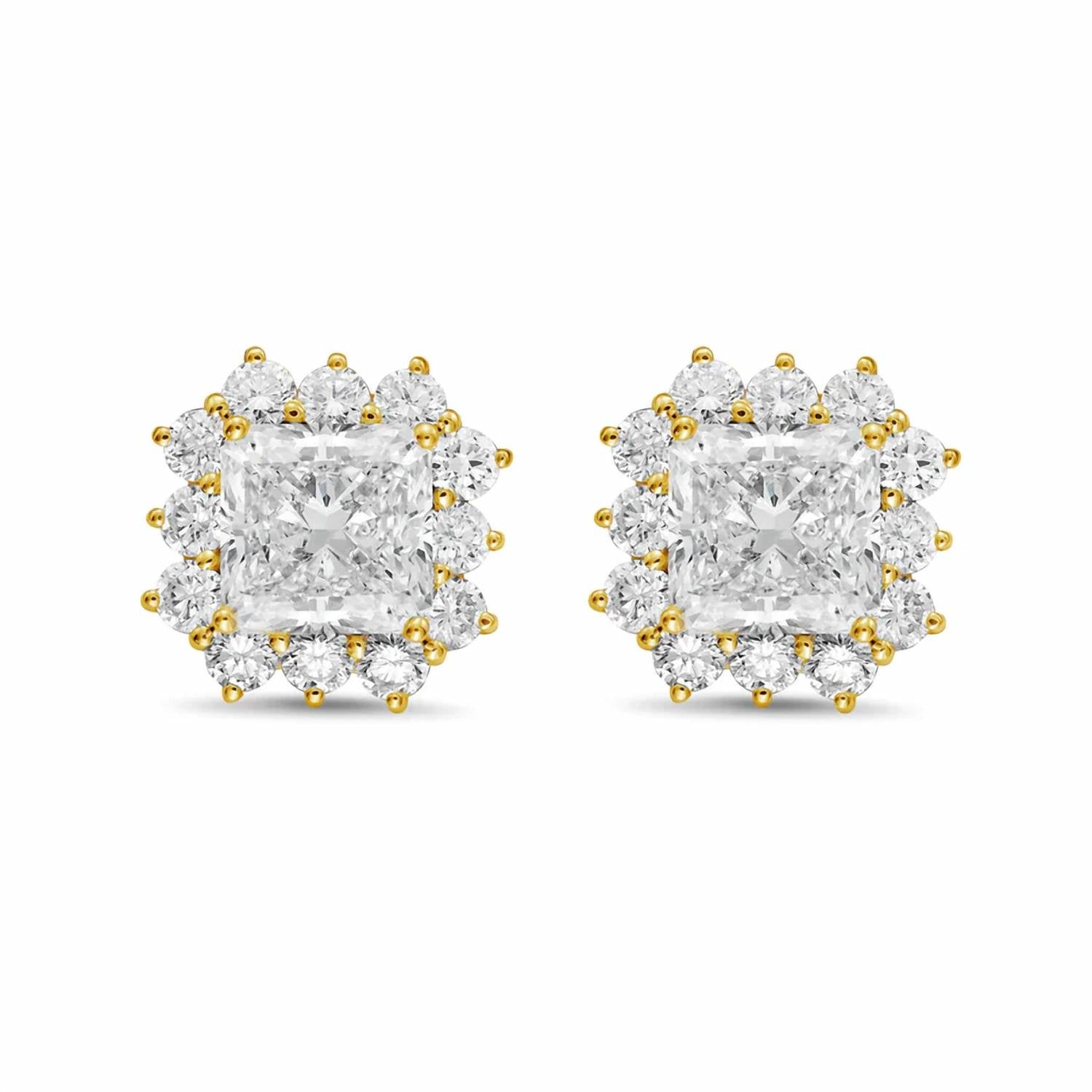 Diana M Jewels - Women's Radiant Lab-Grown Diamond Stud Earrings (15.00 Ct TCW) - Grand