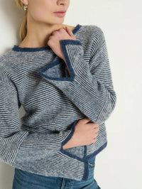 Nation LTD Willow Sweater in greenwich navy stripe - women's sweater - view 4