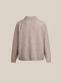 Found - Hay Collared Knit Henley Raglan Sleeves Sweater