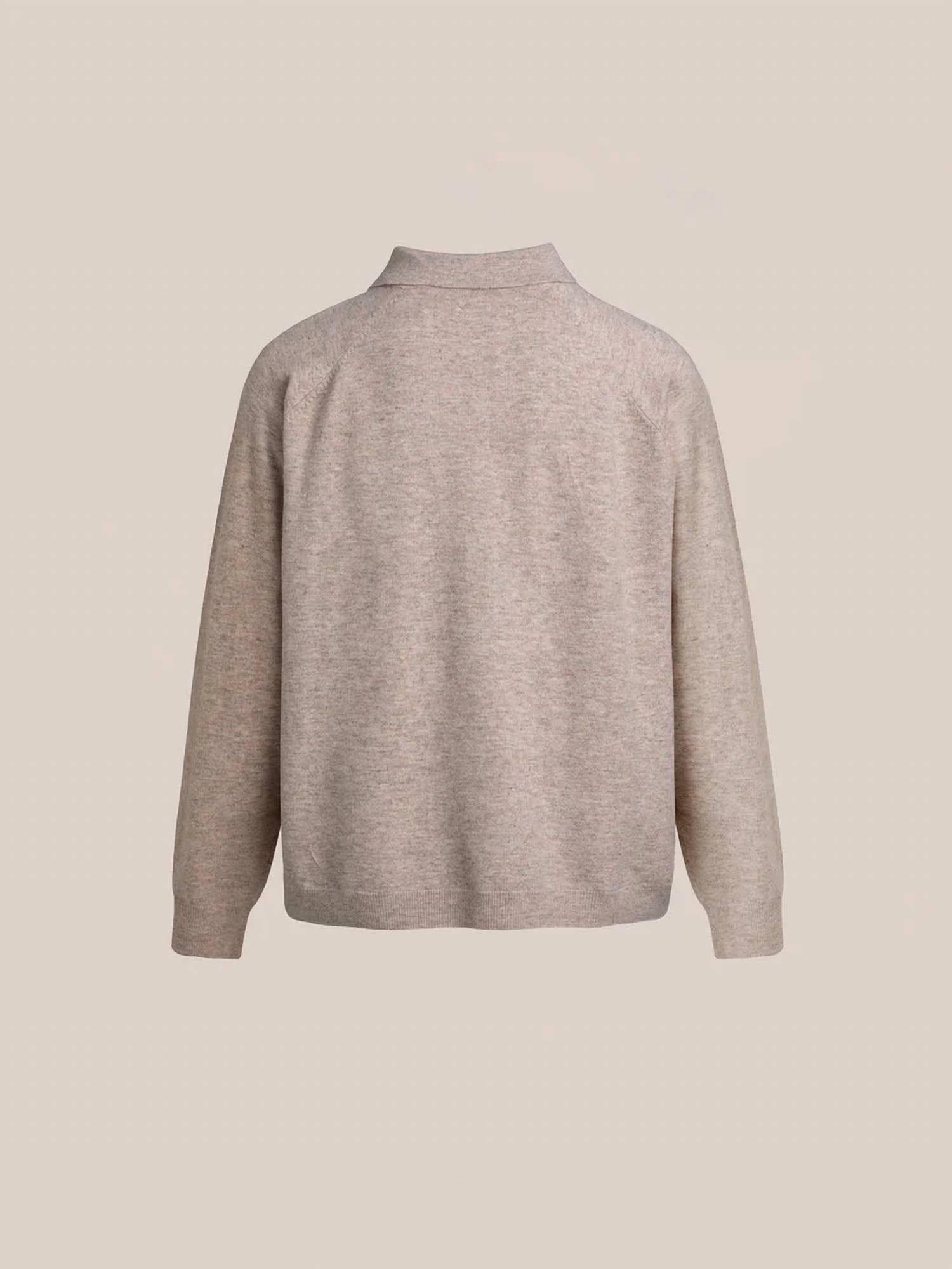 Found - Hay Collared Knit Henley Raglan Sleeves Sweater