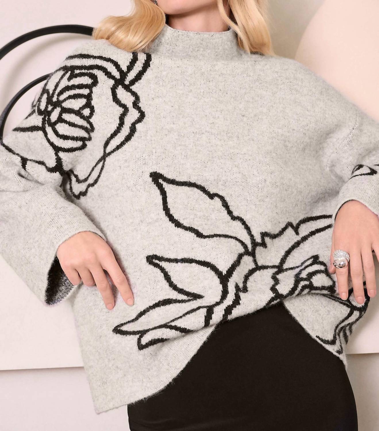 Joseph Ribkoff - Solenne Sweater Knit Floral Print Pullover