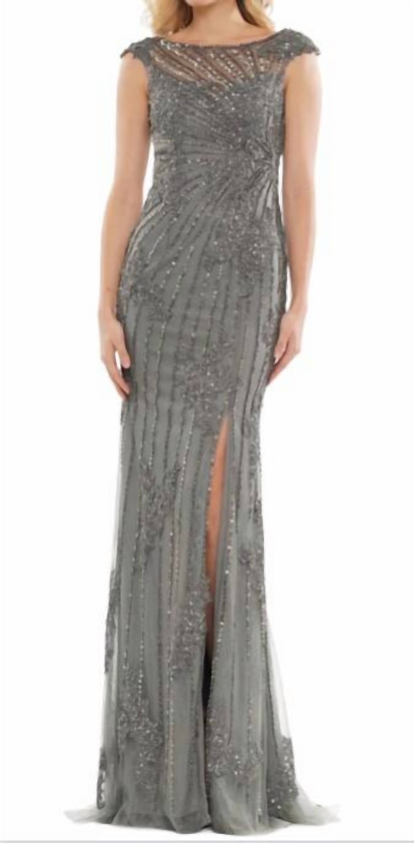 Beaded Lace Tulle Gown