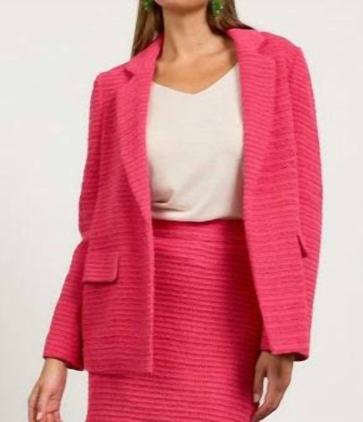 Skies Are Blue - Long Sleeve Crochet Blazer