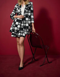 Joseph Ribkoff - Checkered Jacquard Mini Pencil Skirt