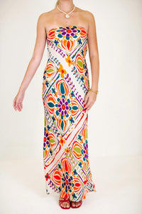 Lavender Brown - Talia Floral Strapless Maxi Dress