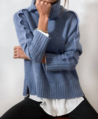 Brochu Walker - Jolie Fringe Layered Look Cashmere Fringe Turtleneck Sweater