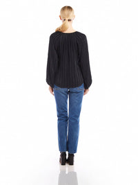 Fifteen Twenty Joplin Peasant Blouse in black - women's blouse - alternate view