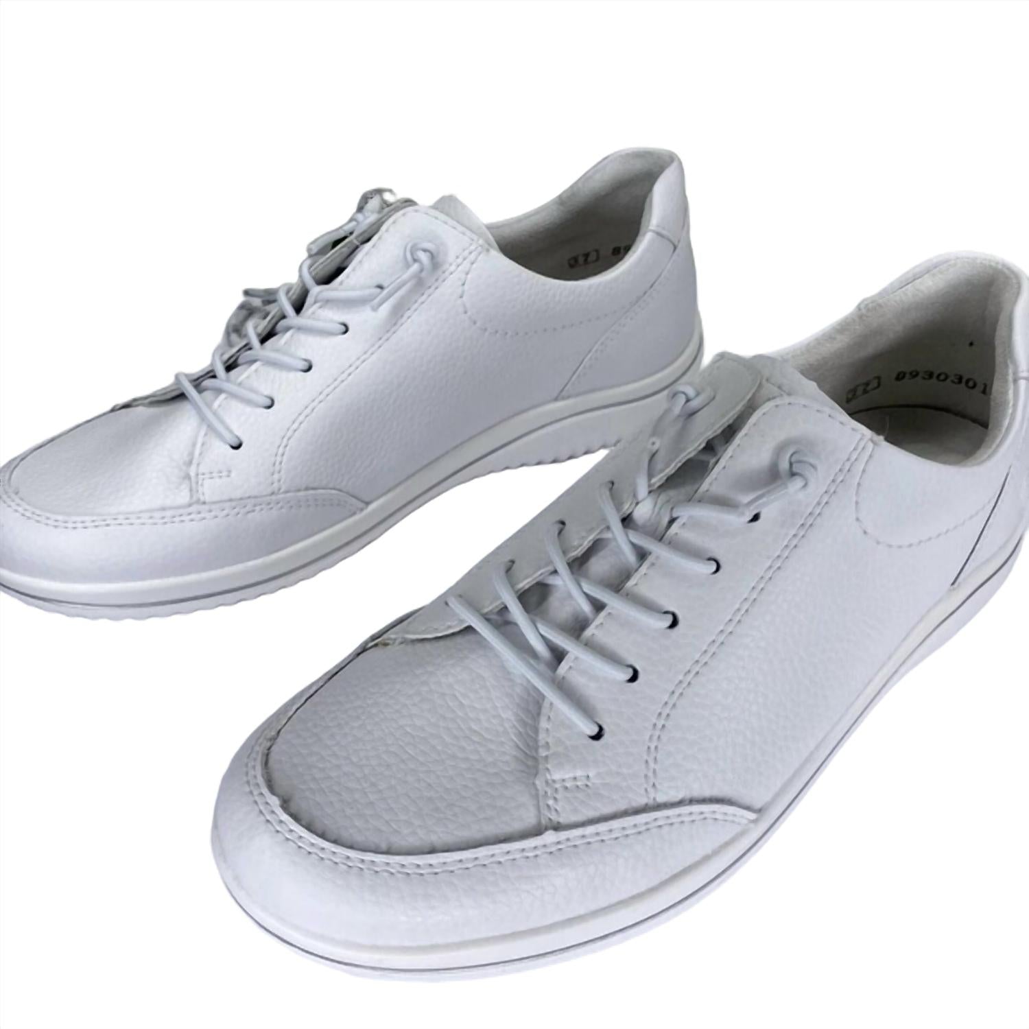 Remonte Women's Louann Low Top Round Toe Leather Sneaker in white - women's sneaker