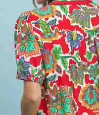 Umgee - Floral Button Down Blouse