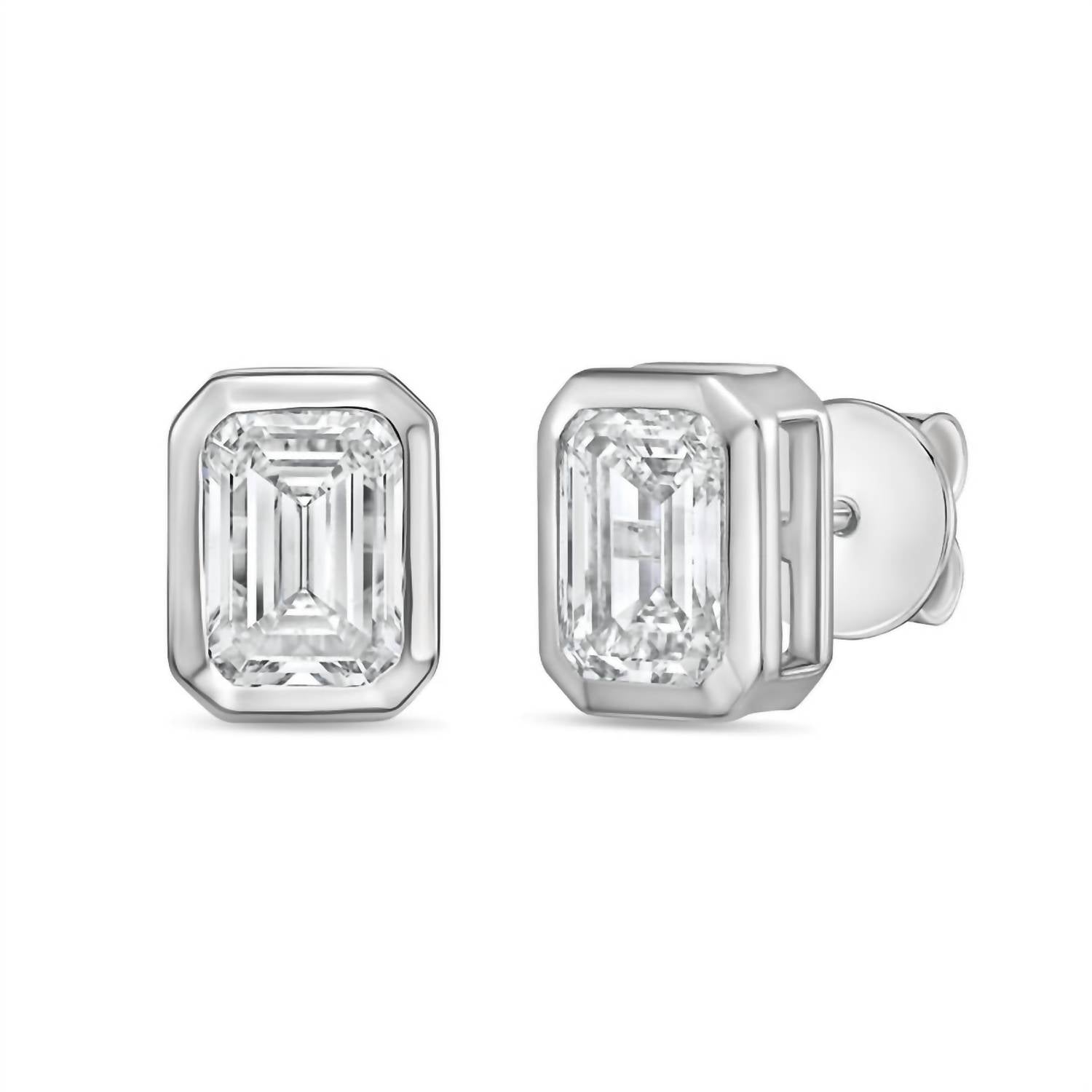 Diana M Jewels - Women's Emerald Lab-grown Diamond Stud Earrings (4.00 Tcw) - Signature Plus
