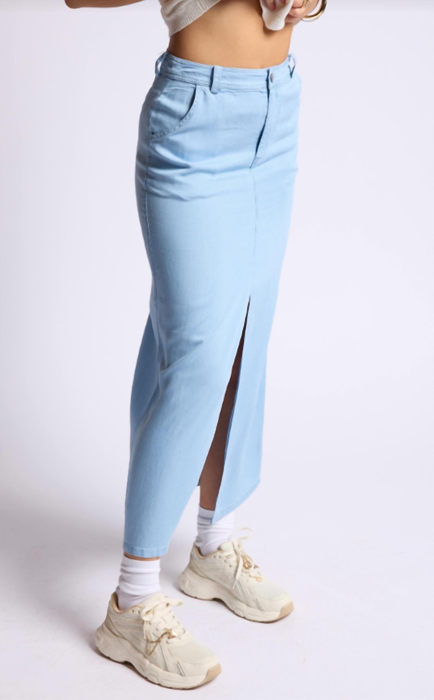 Sage The Label - Ridge Denim Midi Skirt