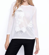 Picadilly - Knit With Silver Appliqué Top