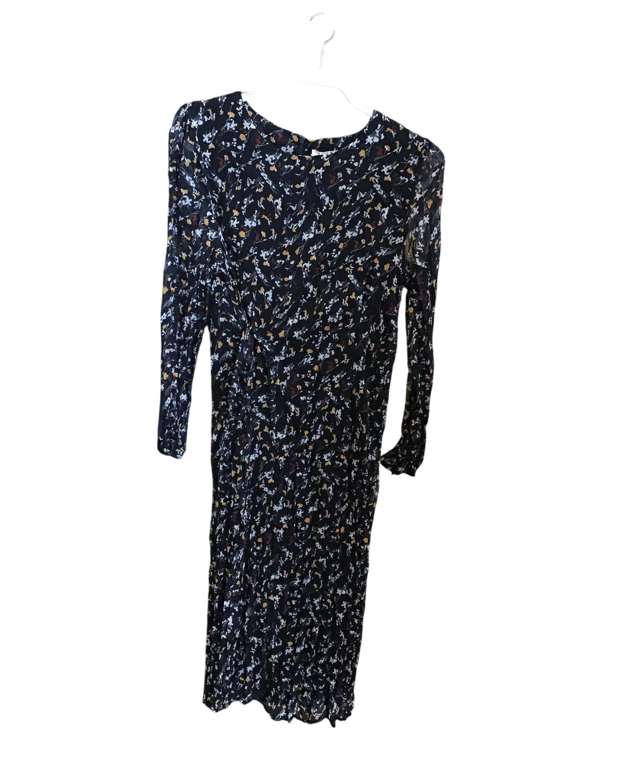 The Korner Floral Belted Midi Dress in black - women's dress - alternate view
