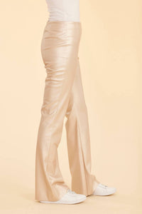 Dolce Cabo - Metallic Faux Leather Flare Leggings